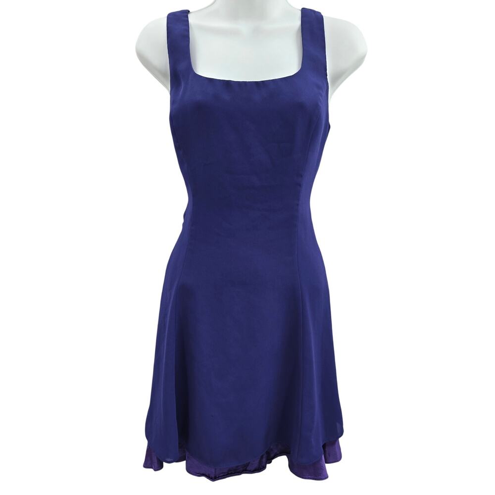Hampton Nites Vintage 90s Y2K Romantic Whimsi  Purple Indigo Skater Dress S